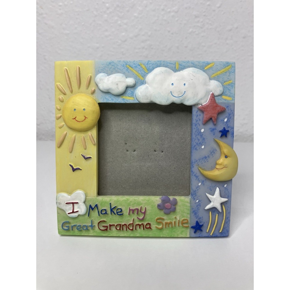 Russ Skribbles "I Make My Great Grandma Smile" 3D Resin Picture Frame 4"